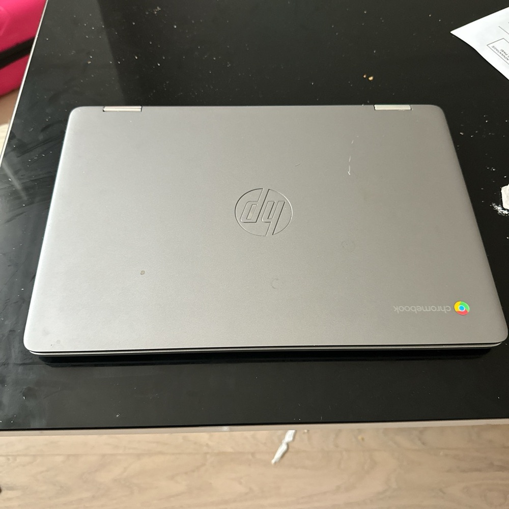 HP Silver Chromebook Laptop with Slim Design